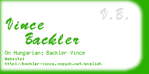 vince backler business card